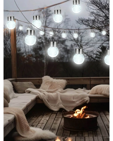 Lampa Solarna LED Ogrodowa Dekoracyjna Kula IP44 Latarenka Szklana Kula LSOL-014 LEDLUX