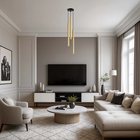 Lampa Sufitowa wisząca LED Tuba ZŁOTA nowoczesna 3xG9 LX-1161 LEDLUX