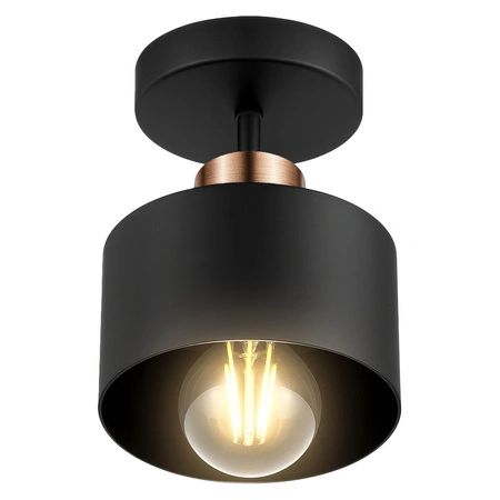 Lampa Sufitowa LX- 1038 Czarna + Miedź 1x E27 LEDLUX