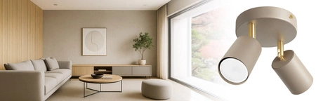 Lampa sufitowa KINKIET LED GU10 beżowa Spot Kaszmir Premium LX1341