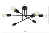 Lampa Sufitowa LX- 1357 Czarna 6x E27 LEDLUX