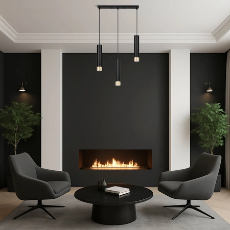 Lampa Wisząca LX-1413 Czarna + Złoto 3x GU10 LEDLUX