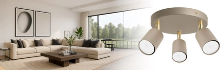 Lampa sufitowa KINKIET LED 3xGU10 beżowa Spot Kaszmir Premium LX1340