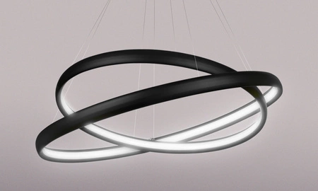 Lampa Sufitowa Wisząca LED Dwa Okręgi LX- 931 102W Czarna 3000-6000K LEDLUX