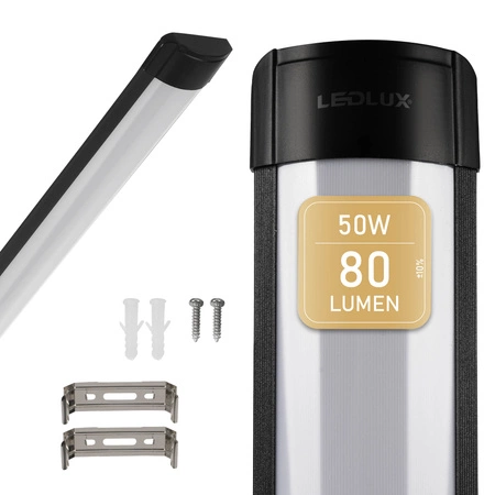 4x Plafon Lampa Sufitowa Panel SLIM 50W 150cm CZARNY NW LEDLUX