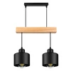 Lampa Wiszaca LX- 1394 Czarna + Drewno 2x E27 LEDLUX