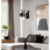 Kinkiet Czarny Lampa Ścienna Nowoczesna Loft Drewniana LX1176 BLACK 1x E27 LEDLUX