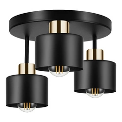 Lampa Sufitowa LX- 1020 Czarna + Złoto 3x E27 LEDLUX
