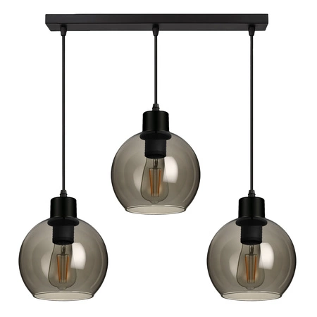 LAMPA SUFITOWA wisząca ŻYRANDOL PLAFON LED szklane kule Dymiona MODERN LX- 1141 Czarna 3x E27 LEDLUX