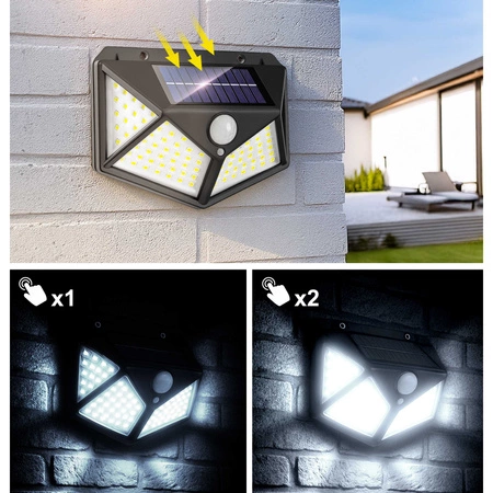 2x Lampa Solarna LED Elewacyjna Naświetlacz Reflektor Słupek czujnik ruchu LSOL-009 LEDLUX
