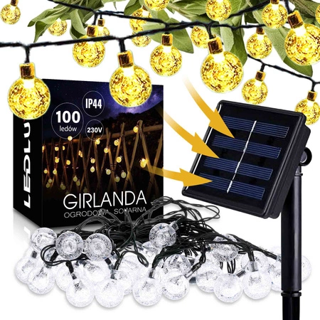 Girlanda Solarna 11,6m 100 LED Kulki Dekoracja Ogrodu Oświetlenie Zewnętrzne LSOL-039 LEDLUX
