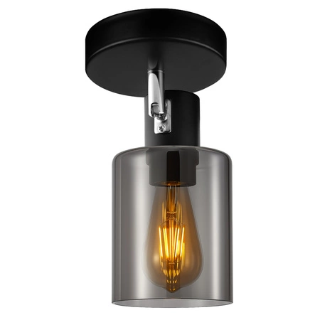 Lampa Sufitowa Wisząca Kinkiet 2w1 Szklana Nowoczesna do Salonu E27 Czarna LX-1093 LEDLUX