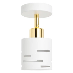 Kinkiet ścienny lampa sufitowa 2w1 E27 biały złoty nowoczesny wewnętrzny LX1432