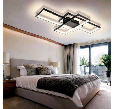 Lampa Sufitowa Wisząca LED Geometryczna LX- 920 90W Czarna biała neutralna LEDLUX