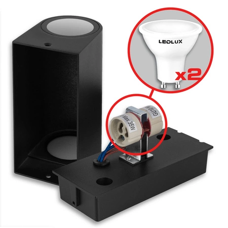 Kinkiet Ogrodowy Lampa Elewacyjna Zewnętrzna LX- 5004 Czarna LEDLUX