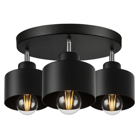 Lampa Sufitowa LX- 1040 Czarna 3x E27 LEDLUX