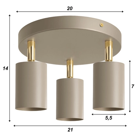 Lampa sufitowa KINKIET LED 3xGU10 beżowa Spot Kaszmir Premium LX1340