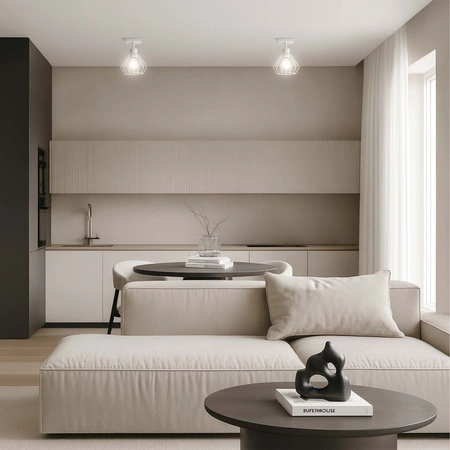 LAMPA SUFITOWA LED Wisząca Biała LOFT Modern do salonu Premium LX1021