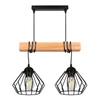 Lampa Wiszaca LX- 1395 Czarna + Drewno 3x E27 LEDLUX