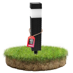 Lampa Solarna LED Wbijana Ogrodowa Słupek Czujnik Zmierzchu Czarna Rattan LSOL-030 LEDLUX