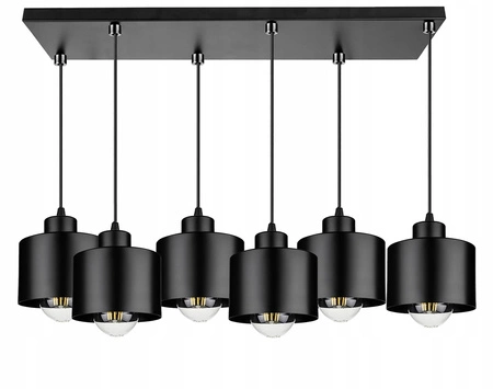Lampa Wisząca LX- 1288 Czarna 6x E27 LEDLUX