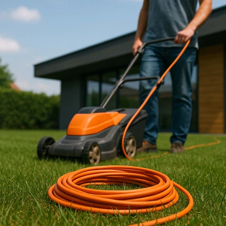 PRZEDŁUŻACZ OGRODOWY DO LAMPEK KOSIARKI BUDOWLANY GRUBY SZNUR 10m Orange LEDLUX