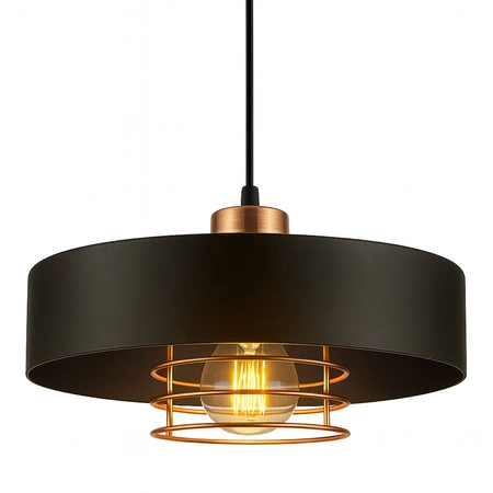 Lampa Wisząca LX- 1105 Czarna + Miedź 2x E27 LEDLUX