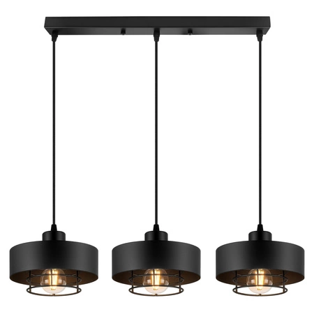 Lampa Wisząca LX- 1186 Czarna 3x E27 LEDLUX