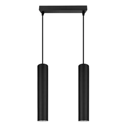 Lampa Sufitowa Wisząca Żyrandol Plafon Tuba Tuby metalowa Czarna LED LX-1351 Czarna 2x GU10 LEDLUX