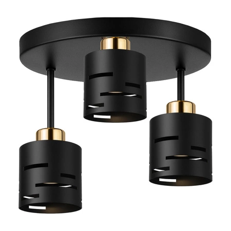 Lampa Wisząca Sufitowa Żyrandol Czarna Złota LX1431