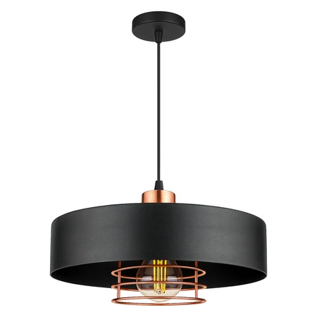 Lampa Wiszącva LX- 1127 Czarna + Miedź 1x E27 LEDLUX