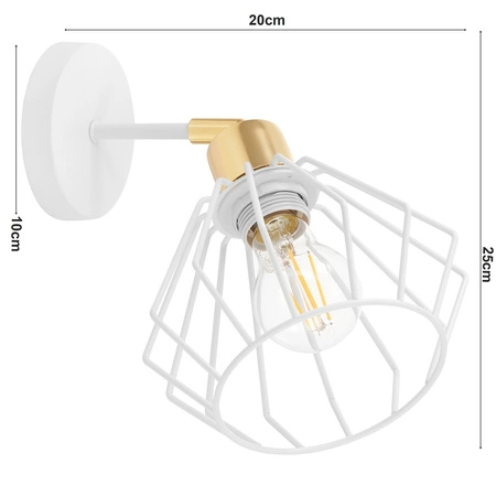 Kinkiet Lampa Ścienna LX- 1366 Biały+ Złoty 1x E27 LEDLUX