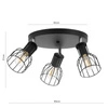 Lampa Sufitowa LX- 1334 Czarna 3x E27 LEDLUX