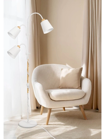 Lampa Podłogowa stojąca 3xE27 nowoczesna Czarna Regulowana do salonu Loft LPD-006 WHITE E27 LEDLUX