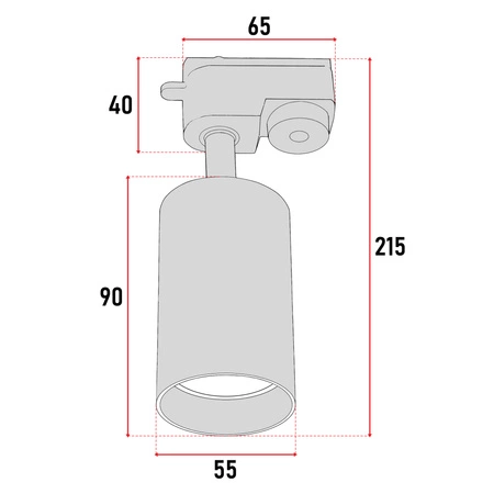Reflektor Szynowy Spot Oprawa Na Żarówkę GU10 Czarny LEDLUX