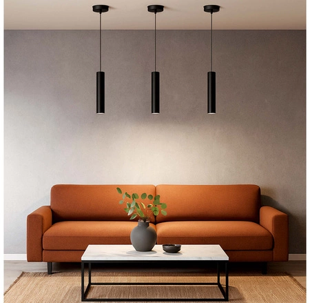 Lampa Sufitowa wisząca LED Tuba Czarna LEDLUX nowoczesna Gu10 LX-1355 Czarna 1x GU10 LEDLUX