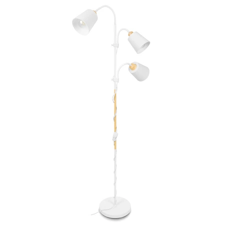 Lampa Podłogowa stojąca 3xE27 nowoczesna Czarna Regulowana do salonu Loft LPD-006 WHITE E27 LEDLUX