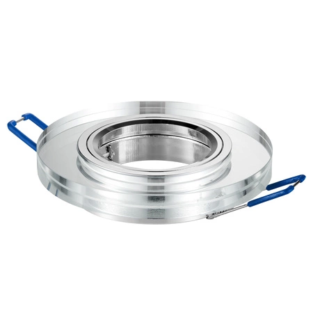 Zestaw 6x Oprawa Halogenowa Szklana LX- 7002 Lustrzana Okrągła + Żarówka GU10 3,5W biała ciepła LEDLUX