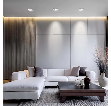 Zestaw 6x Oprawa Halogenowa Szklana LX-7005 Lustrzana Kwadratowa + Żarówka LED GU10 2,5W biała zimna LEDLUX