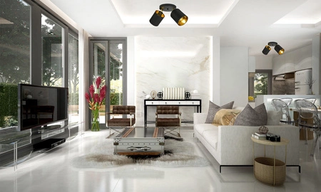 Lampa Sufitowa LX- 1377 Czarna + Złoto 2x E27 LEDLUX