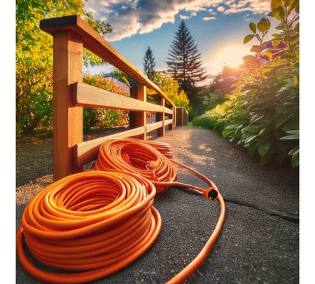 PRZEDŁUŻACZ OGRODOWY DO LAMPEK KOSIARKI BUDOWLANY GRUBY SZNUR 20m Orange LEDLUX