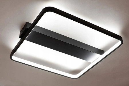 Lampa Sufitowa Wisząca LED Kwadratowa LX- 916 40W+ Pilot Czarna 3000k-6000k LEDLUX