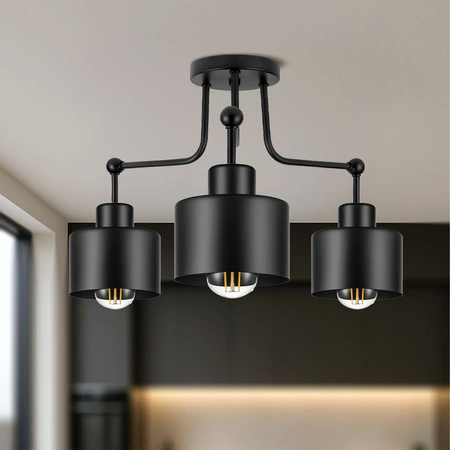 Lampa Sufitowa LX- 1036 Czarna 3x E27 LEDLUX