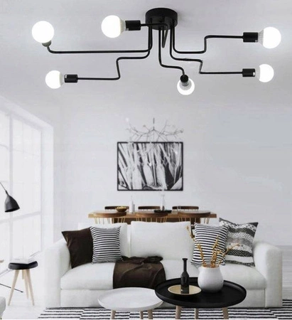 Lampa Sufitowa LX- 1108-6 Czarna 6x E27 LEDLUX