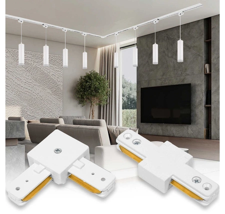 Reflektor szynowy LED lampa spot na żarówkę GU10 zwis biały tuba LX- 8473 Pasek WHITE LEDLUX