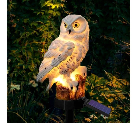 LAMPA SOLARNA OGRODOWA SOWA WODOODPORNA DUŻA LED Wbijana Premium LSOL-031 LEDLUX