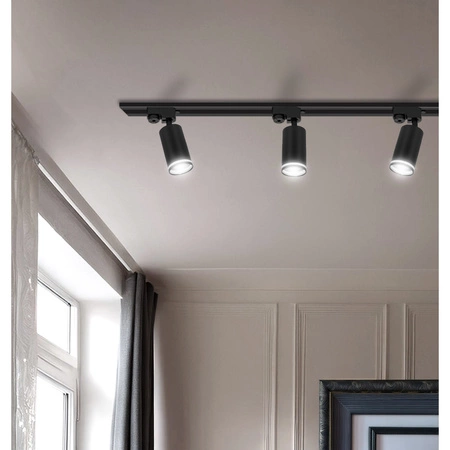 Reflektor Szynowy Spot Oprawa Na Żarówkę LX-8472 GU10 Czarny+ Pasek LEDLUX