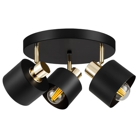 Lampa Sufitowa Żyrandol Plafon Czarna złota E27 Nowoczesna LED LX-1433