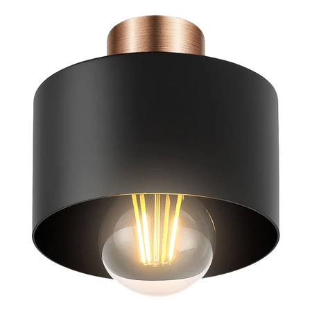 Lampa Sufitowa LX-1107 Czarna + Miedź 2x E27 LEDLUX