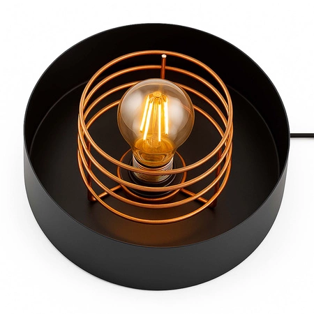 Lampa Wisząca LX- 1187 Czarna + Miedź 1x E27 LEDLUX